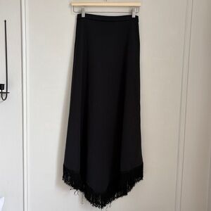 Vintage maxi skirt with fringe hem